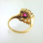 10k Gold Ruby Retro Ring Two Tone Yellow Rose Gold
