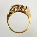 10k Gold Ruby Retro Ring Two Tone Yellow Rose Gold