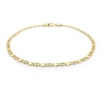 14k Gold Delicate Fancy Link Chain Bracelet UNOAERRE Italy