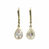 14k Gold Pear CZ Drop Earrings