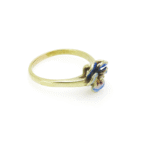 Antique Enamel Pansy Diamond 14k Gold Ring Art Nouveau Larter & Sons