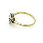 Antique Enamel Pansy Diamond 14k Gold Ring Art Nouveau Larter & Sons