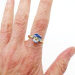 Antique Enamel Pansy Diamond 14k Gold Ring Art Nouveau Larter & Sons