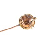 Antique Gold Filled Byzantine Revival Canetille Victorian Stick or Hat Pin