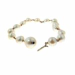 Antique Natural Baroque Pearls 10k Gold Bracelet Rosary Style