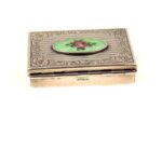 Antique Sterling Silver Guilloche Enamel Pill Box