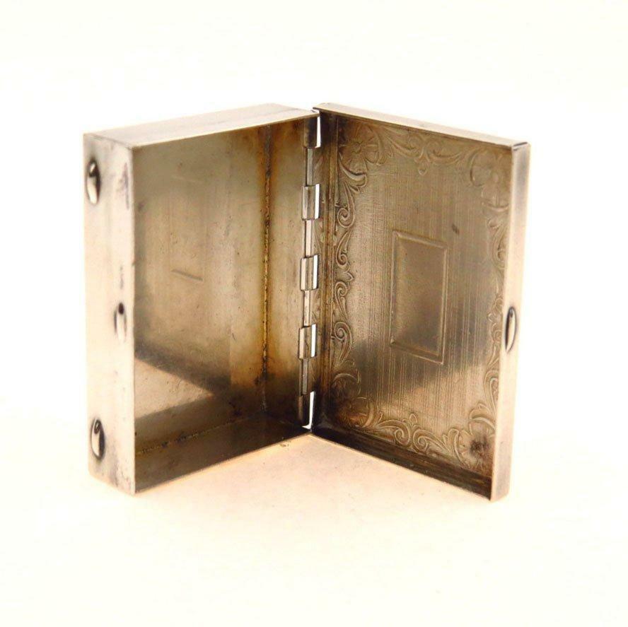 Antique Sterling Silver Guilloche Enamel Pill Box