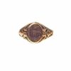 Antique Victorian Deeply Carved 10 K Gold Signet Ring Initials H.E.B.