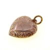 Antique Victorian Puffy Heart Charm Repousse Frame Gold Filled