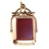 Antique Victorian Spinner Fob Locket Carnelian Black Onyx