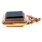 Antique Victorian Spinner Fob Locket Carnelian Black Onyx