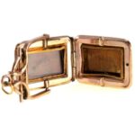 Antique Victorian Spinner Fob Locket Carnelian Black Onyx