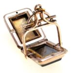 Antique Victorian Spinner Fob Locket Carnelian Black Onyx