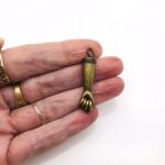 Antiqued Gold Figa Charm Mano Fico Pendant