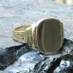 Art Deco Era Men's Blank Signet Ring Size  10.5 10k Gold Handmade Vintage