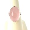 Art Deco High Dome 18 Ct Rose Quartz Sterling Ring