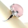 Art Deco High Dome 18 Ct Rose Quartz Sterling Ring