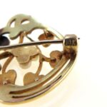 Art Nouveau 14k Gold Enamel Seed Pearl Brooch Bippart & Co