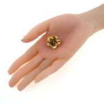 Art Nouveau 14k Gold Forget Me Not Flower Pin with Rose Cut Diamonds