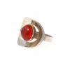 Asymmetrical Modernist Ring Sterling Silver and Carnelian