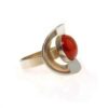 Asymmetrical Modernist Ring Sterling Silver and Carnelian