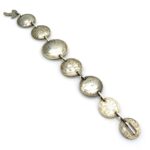 vintage 1940s Australian Silver Coins Trench Art Bracelet with belt buckle closure