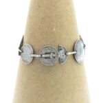 vintage 1940s Australian Silver Coins Trench Art Bracelet with belt buckle closure