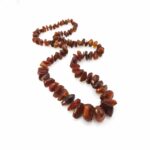 Vintage Natural Graduated Cognac Amber Nugget Statement Necklace