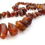 Vintage Natural Graduated Cognac Amber Nugget Statement Necklace
