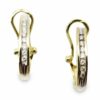Diamonds 14k Gold Hoop Earrings Omega Clips 0.35 Cts