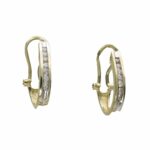 Diamonds 14k Gold Hoop Earrings Omega Clips 0.35 Cts
