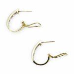 Diamonds 14k Gold Hoop Earrings Omega Clips 0.35 Cts