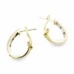 Diamonds 14k Gold Hoop Earrings Omega Clips 0.35 Cts