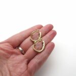 Diamonds 14k Gold Hoop Earrings Omega Clips 0.35 Cts