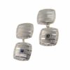Edwardian 14k White Gold Sapphires Pin Stripe Cufflinks