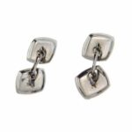 Edwardian 14k White Gold Sapphires Pin Stripe Cufflinks