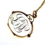 Edwardian Gold Filled Locket Pendant Necklace Dated 1915