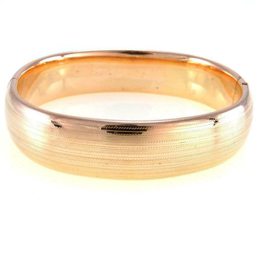 Exquisite Late Victorian Edwardian Bangle Clamper Bracelet in Gold Filled