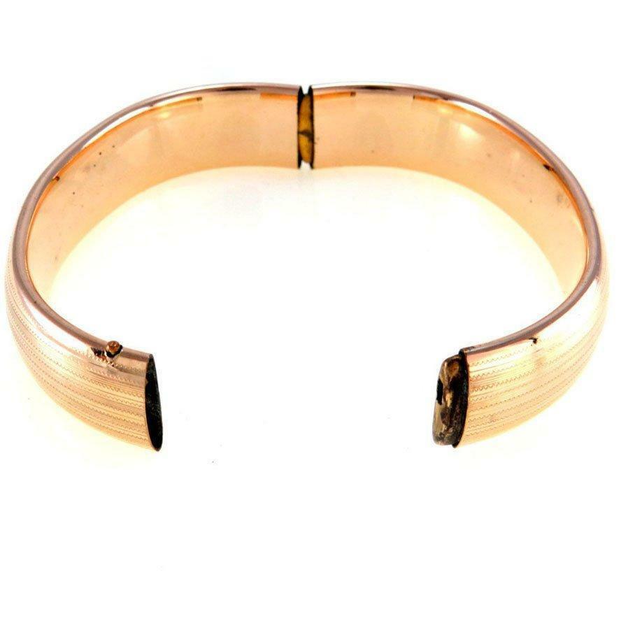Exquisite Late Victorian Edwardian Bangle Clamper Bracelet in Gold Filled
