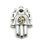 Frank Meisler Hamsa Sterling Pendant Brooc