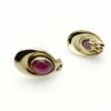 Garnet and Gold Minimalist Stud Earrings
