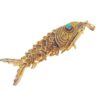 Gilt Sterling Filigree Wiggly Fish Vinaigrette Pendant