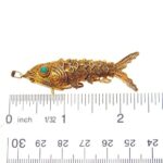 Gilt Sterling Filigree Wiggly Fish Vinaigrette Pendant