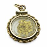 Gold Nugget Filled Bubble Locket Pendant
