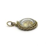 Gold Nugget Filled Bubble Locket Pendant