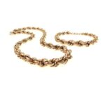 Graduated Gold Rope Chain Statement Necklace Bracelet Set