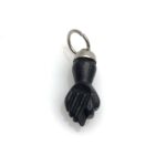 Vintage Hand Carved Ebonized Wood Figa Charm