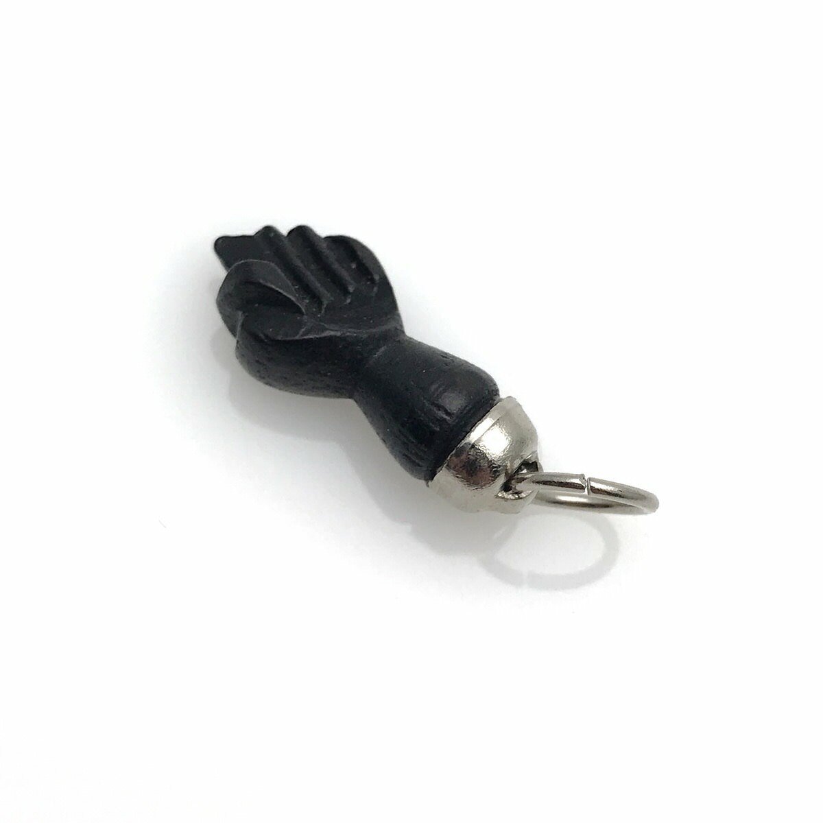 Vintage Hand Carved Ebonized Wood Figa Charm