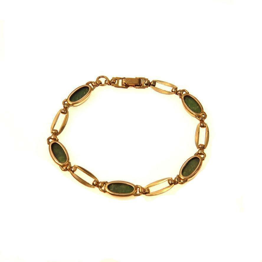 Irish Connemara Marble Gold Fill Link Bracelet