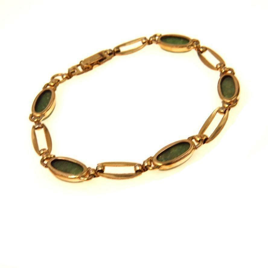 Irish Connemara Marble Gold Fill Link Bracelet